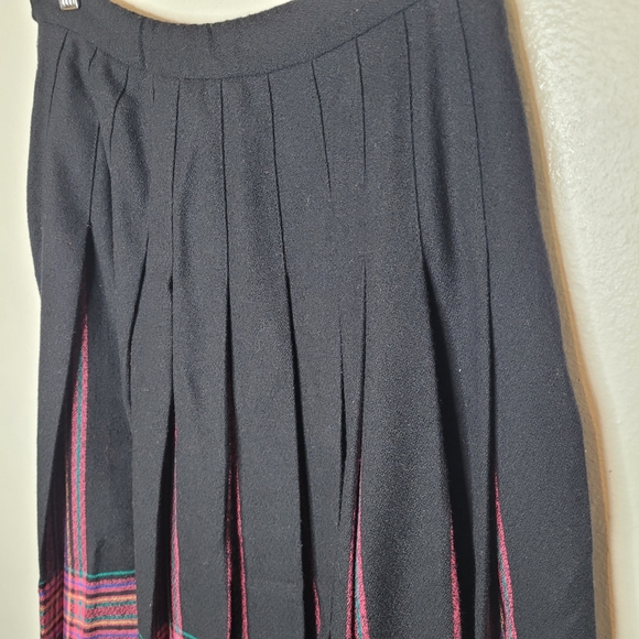 VTG Pendleton Skirt Size Black Pleated A-Line Wool A-Line Academia Tartan - Picture 4 of 9
